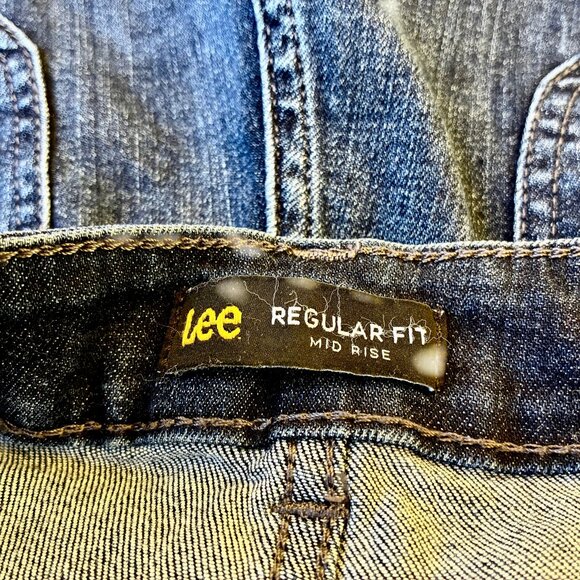 LEE Jeans Bermuda Shorts Blue Denim Mid-Rise Infnity Womens 14 New - Picture 6 of 12